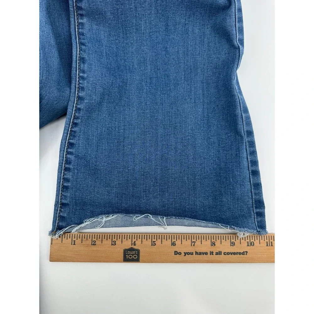 Wild Fable Jeans Womens 8 Blue Denim Low-Rise Flared Leg Front-Cinched Ruched